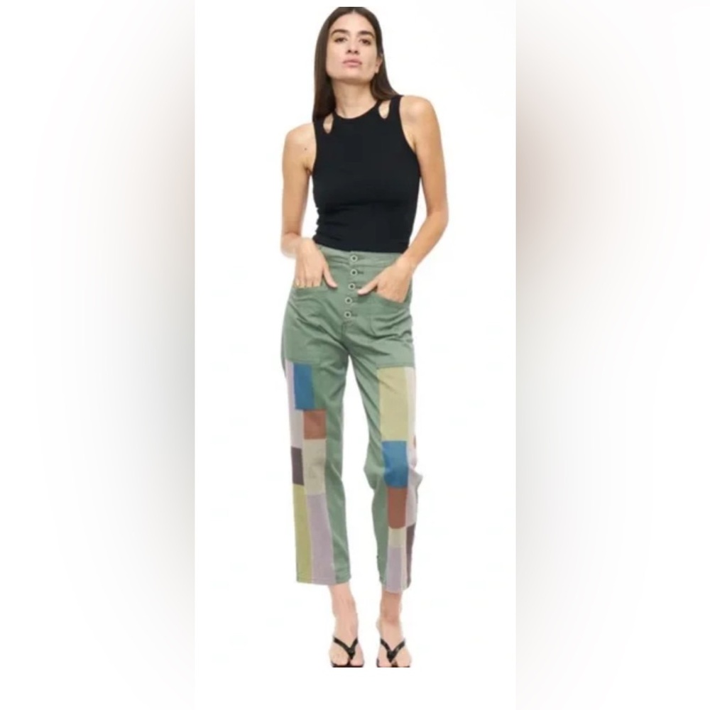 Pistola Women’s Tammy High Rise Trouser Colonel Rainbow Patchwork size 28
